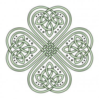 Celtic tarzı şanslı dört yapraklı yonca