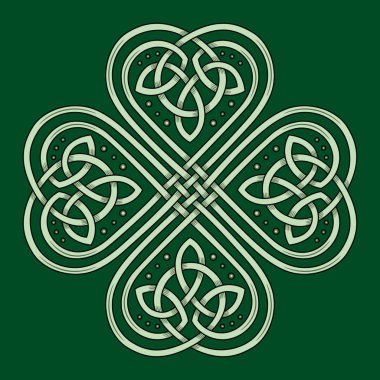 Celtic tarzı şanslı dört yapraklı yonca