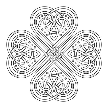 Celtic tarzı şanslı dört yapraklı yonca