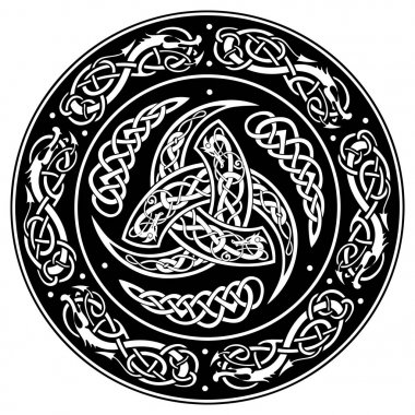 Kelt kalkan, dekore edilmiş antik Avrupa desen