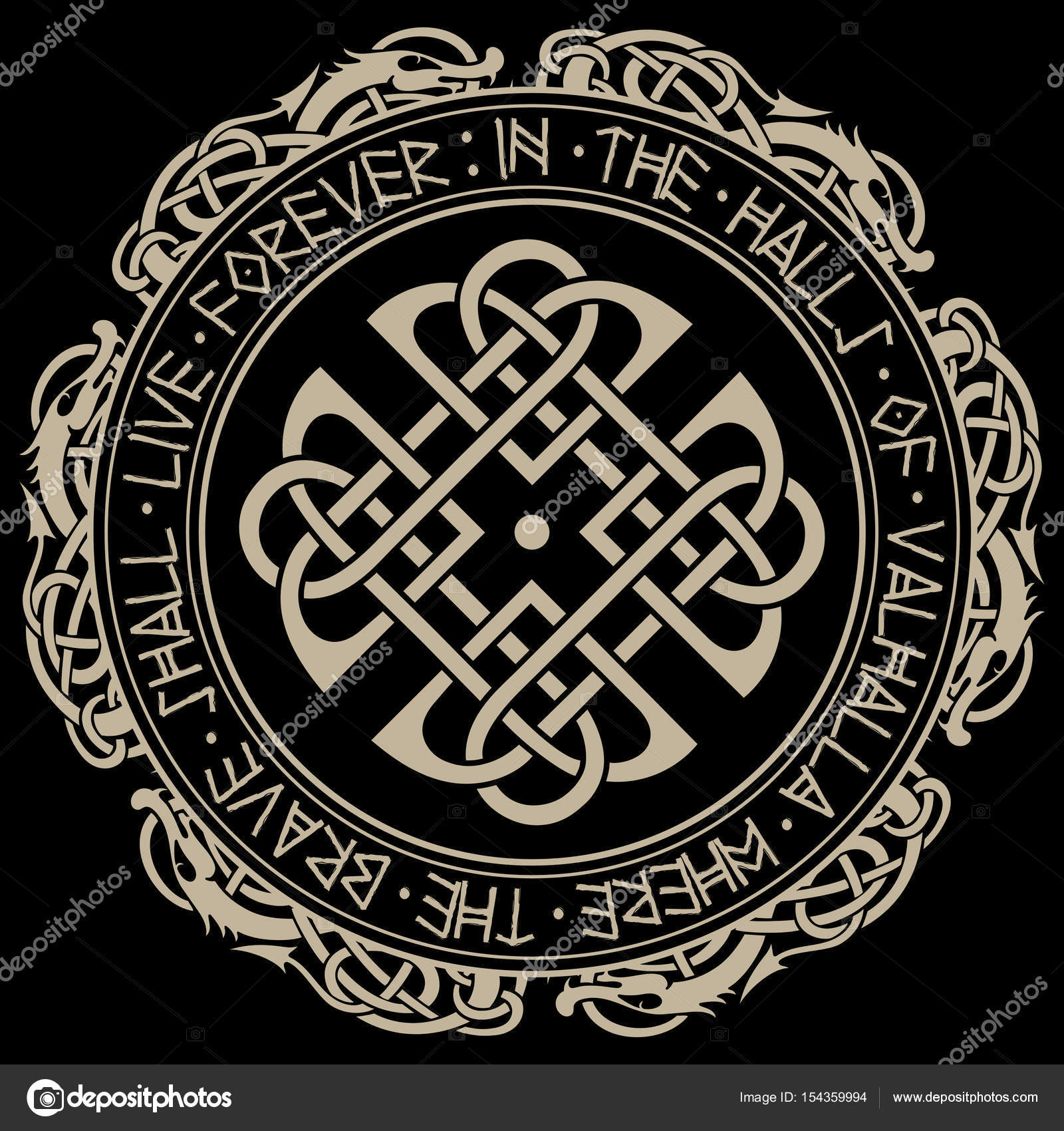 16x16 Multicolor Retro Viking Runes & Norse Mythology Clothing Co Mystic Ouroboros-Ancient Viking Symbol Valknut-Norse Throw Pillow