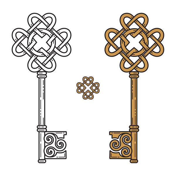 Key in the Celtic style. Sign of wisdom