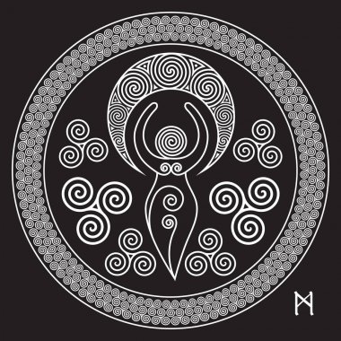 Ancient Spiral Goddess: This delicate Goddess represents the creative powers of the Divine Feminine, and the never ending circle of creation clipart