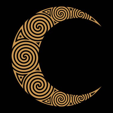 Spiral Celtic Moon clipart