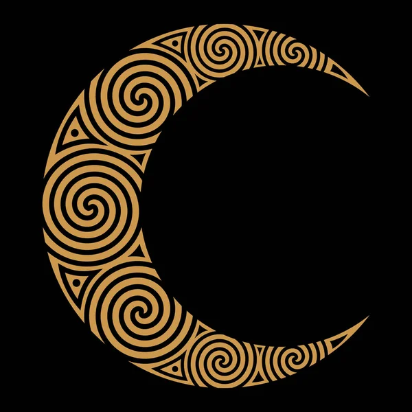 Spiraal Celtic Moon — Stockvector