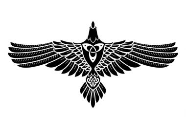 The Raven of Odin, In Norse, Celtic style clipart