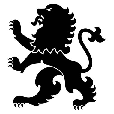 Heraldic coat of arms. Heraldic lion silhouette