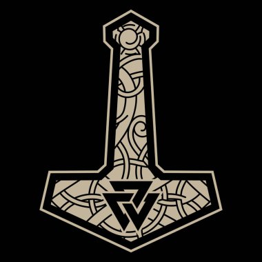 Thors hammer - Mjolnir and the Scandinavian ornament clipart