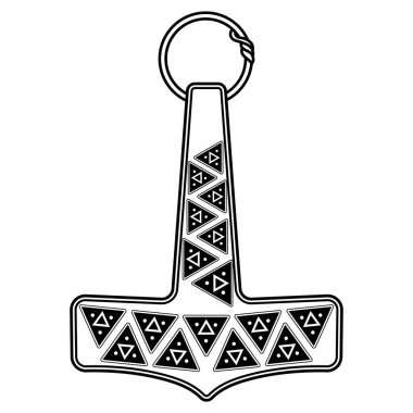 Thors hammer - Mjolnir and the Scandinavian ornament clipart