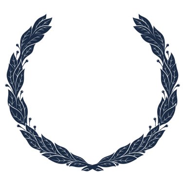 Laurel Çelenk, eski çelenk. Yunan defne, beyaz üzerine izole edilmiş, vektör illüstrasyonu