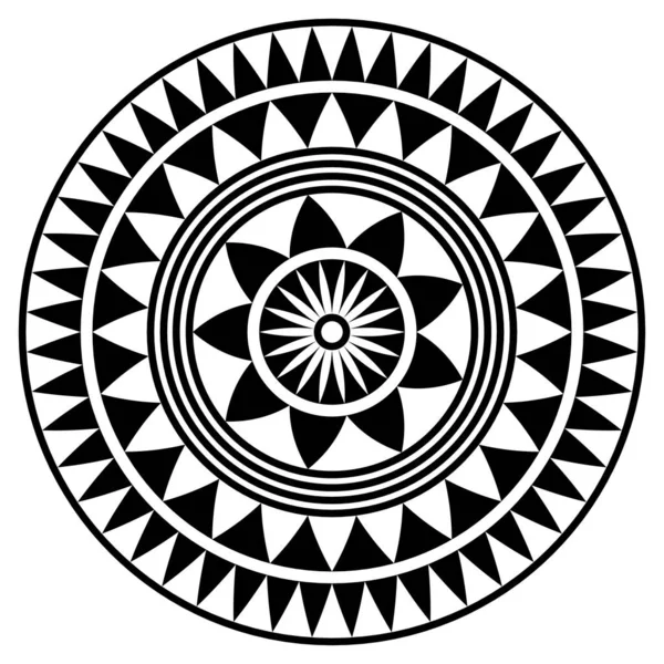 ポリネシアのタトゥーデザイン 白に隔離された古代ポリネシアのネイティブの装飾 ベクトルイラスト — ストックベクタ