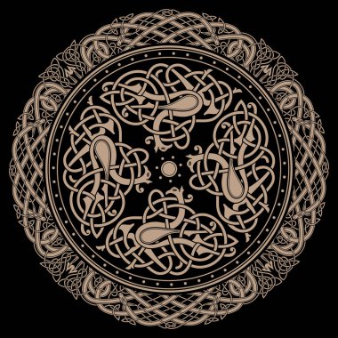 Ancient celtic mythological symbol of bird. Celtic knot ornament clipart