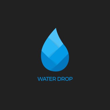 Su damla soyut vektör logo tasarım şablonu. Waterdrop mavi sembol. Kağıt su damlası.