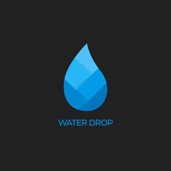 Plantilla de diseño de logotipo de vector abstracto gota de agua. Símbolo azul gota de agua. Gota de agua de papel . — Archivo Imágenes Vectoriales