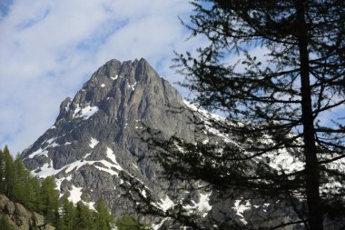 Mont Blanc, Chamonix, İsviçre yakınındaki bir Alp dağ manzarası görünümünü