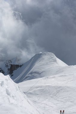 Mont Blanc, Chamonix, İsviçre yakınındaki bir Alp dağ manzarası görünümünü
