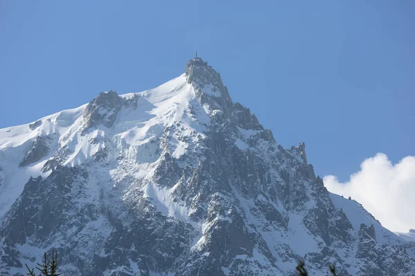 Vista de un paisaje alpino de montaña cerca del Mont Blanc, Chamonix, Suiza —  Fotos de Stock