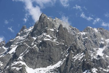 Mont Blanc, Chamonix, İsviçre yakınındaki bir Alp dağ manzarası görünümünü