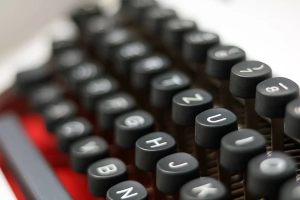 Close-up / detalhe de uma máquina de escrever vintage — Fotografia de Stock