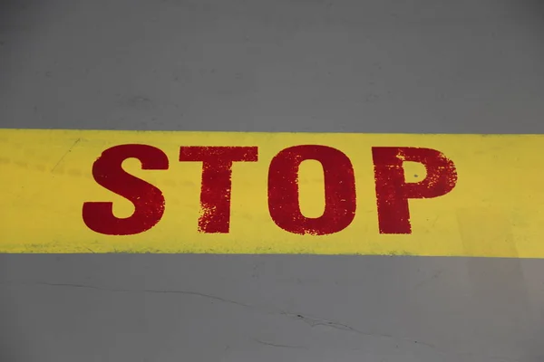 Znak Stop podłogi rysunek — Zdjęcie stockowe
