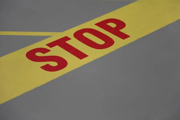 Značka Stop podlahu kresba — Stock fotografie