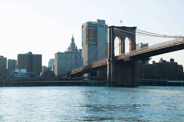 A view on Manhattan and Brooklyn Bridge from Brooklyn.