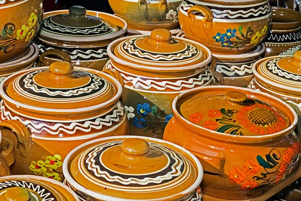 Ceramic pots traditional for Transylvania, Romania — Stock Photo, Image