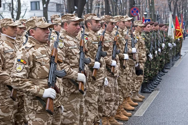 Солдаты в строю — стоковое фото