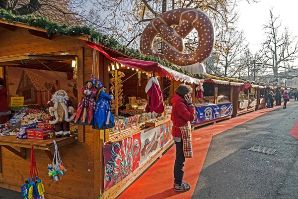 Parte da tradicional feira de Natal em Bergamo — Fotografia de Stock