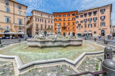 Piazza Navona, Neptün Çeşmesi Roma, İtalya