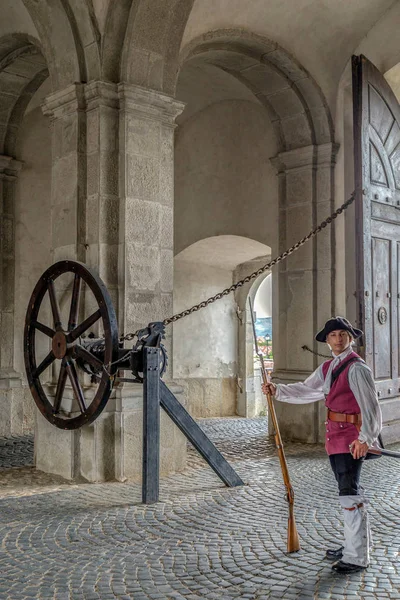 Veduta alla porta principale per l'ingresso nella fortezza medievale di Alba Iulia — Foto Stock