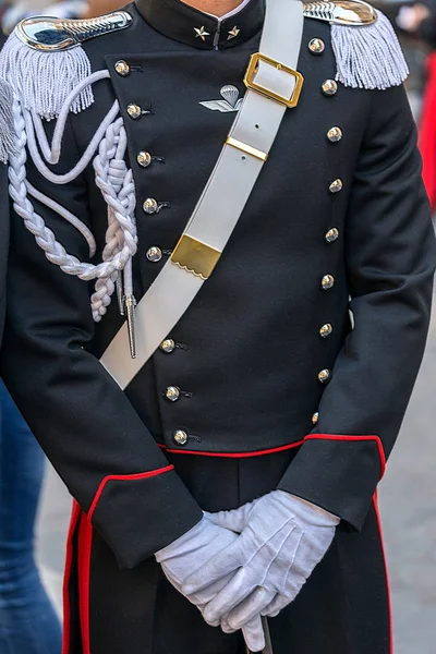 Detail of a protocol uniform of an Italian soldier — Stock Photo, Image