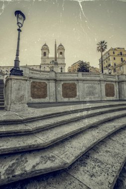 İspanyolca birkaç adım uzaklıktaki Piazza di Spa vintage tarzı eski fotoğraf
