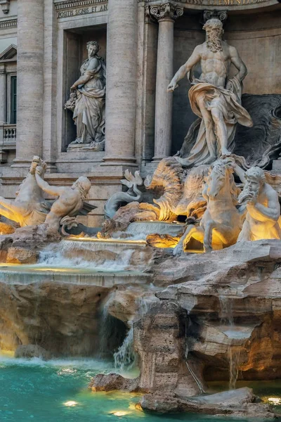 Λεπτομέρεια από την περίφημη Φοντάνα ντι Τρέβι, Ρώμη, Ιταλία — Φωτογραφία Αρχείου