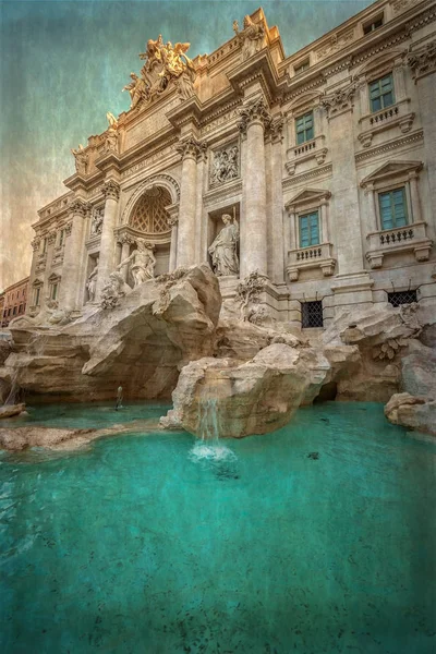 Old photo with Trevi Fountain — Stock Photo, Image