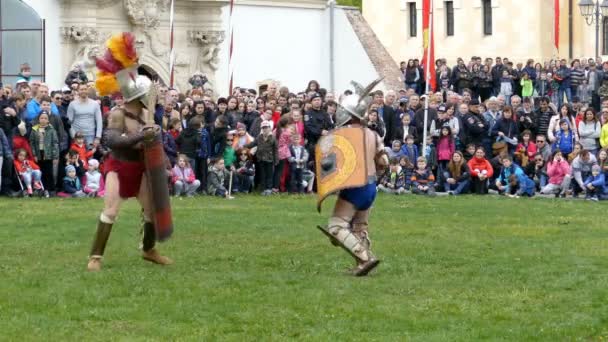 A dák-római katonák, hogy a harc 8 tüntetés — Stock videók