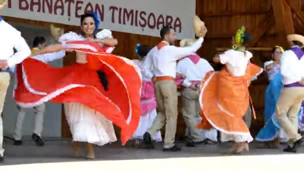 Dansers uit Puerto Rico in klederdracht — Stockvideo