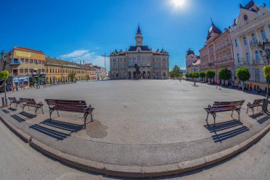 View of the main square in Novi Sad, Serbia clipart
