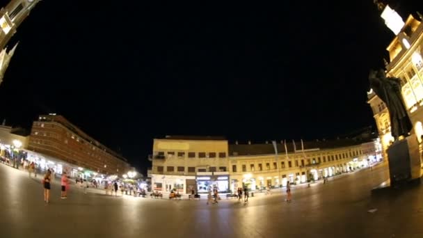 Hal szem felvétel megtekintése a szabadság tér, Novi sad, Szerbia — Stock videók