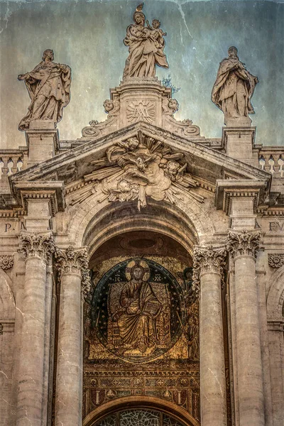 Stará fotografie kostela Santa Maria Maggiore v Římě, Itálie — Stock fotografie