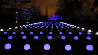 Londra, İngiltere - 29 Kasım 2017: Oyun Noel zamanı sırasında Kraliyet Kew Gardens, ışıkların.