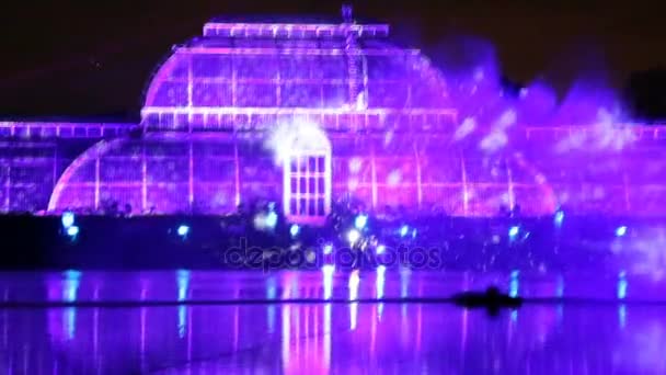 Londra Inghilterra Novembre 2017 Proiezioni Laser Royal Kew Gardens Durante — Video Stock