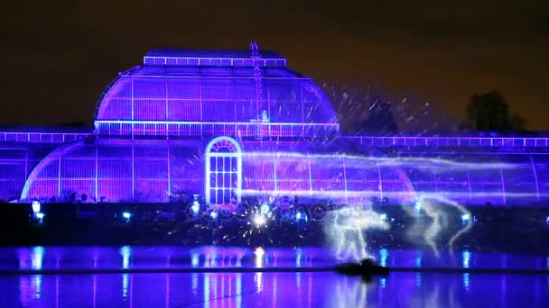 Londen Engeland November 2017 Laser Projecties Royal Kew Gardens Tijdens — Stockvideo