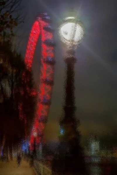 Vista abstracta y borrosa con carrusel rojo de los sueños — Foto de Stock