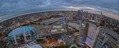 Panoramic view at oane part of London, at dusk time, from London clipart