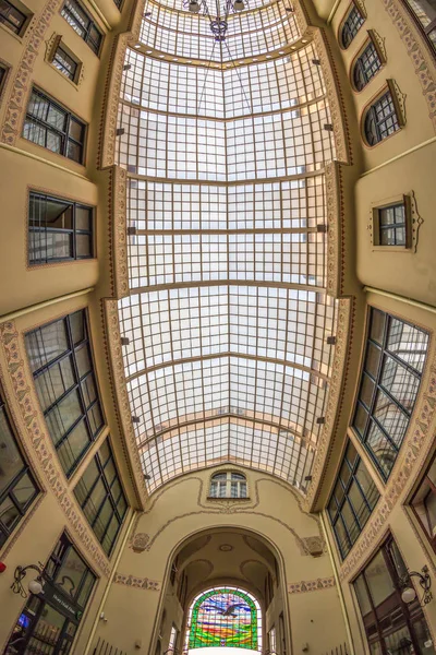 Siyah kartal Sarayı ve cam kaplı geçiş, Oradea, Romanya