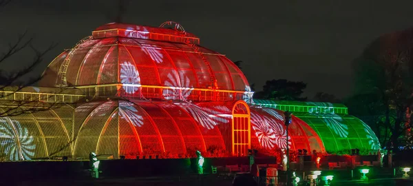 Proiezioni laser al Royal Kew Gardens di Londra — Foto Stock