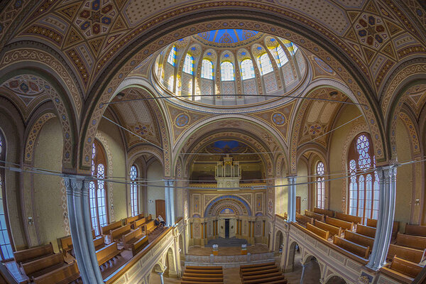 Inside of the Neolog Synagogue Zion. Oradea, Romania