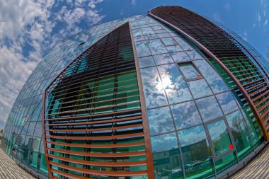 Fütüristik Nokia ofis binası Timisoara geniş açı çekim