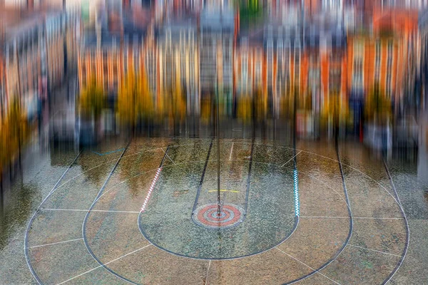 Vista aérea de la plaza peatonal frente al Lovaina Universi — Foto de Stock